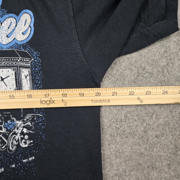 Vintage Milwaukee Winter Blast Shirt Mens Large Black Local Outlaws 90s Biker - Picture 9 of 12